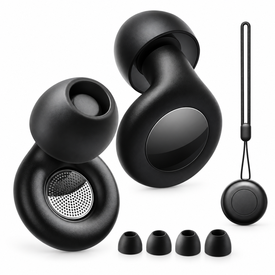 Protetor auricular Para dormir preto com estojo e pontas extras
